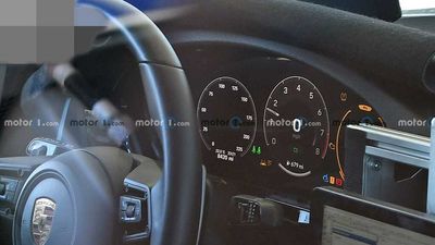 Porsche 911 Convertible Spy Shots Capture New Digital Gauge Cluster