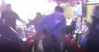 Horrifying video footage shows terrified customers fleeing for safety after sparklers set shisha bar alight