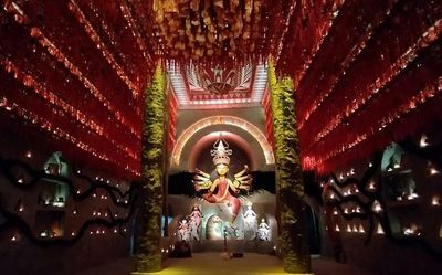 Post-poll violence-themed Durga Puja pandal in Kolkata