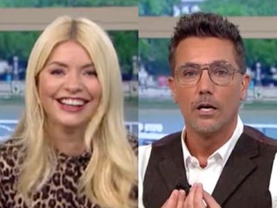 Holly Willoughby playfully hits Gino D’Acampo for comparing her to Flintstones character on This Morning