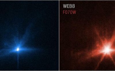 First images of asteroid strike from Webb, Hubble telescopes