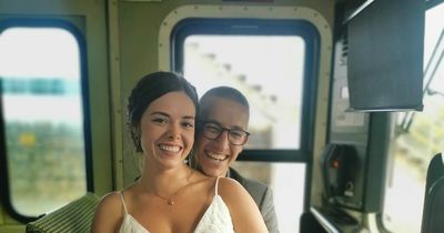 Train driver and new wife delight commuters as they travel to wedding ceremony on the DART