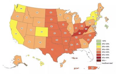 CDC releases map showing obesity levels across US states