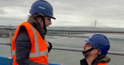 Scots couple get engaged 360ft in air at peak of Forth Rail Bridge