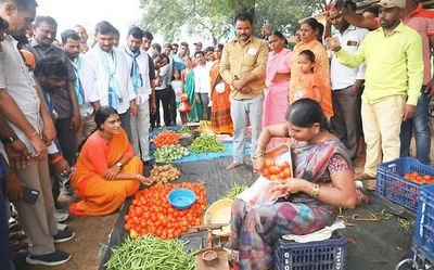 Unidentified persons damage flexis of Y.S. Sharmila at Daulatabad