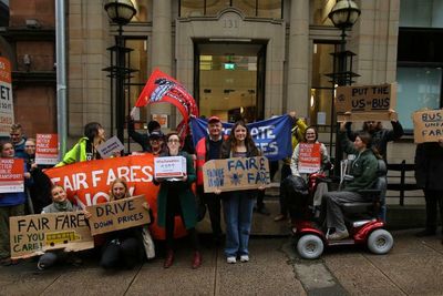 Activists demanding fair bus fares take petition to SPT Glasgow office