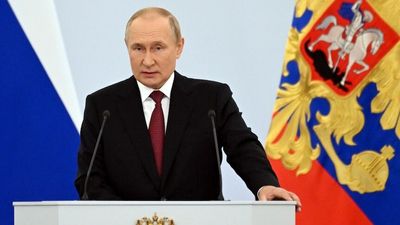 Russian President Vladimir Putin announces the annexation of four Ukrainian regions