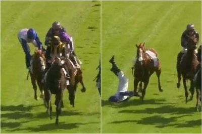 Jockey Rossa Ryan suffers nasty fall after being PUSHED off horse by rival Christophe Soumillon mid-race