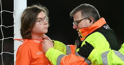 Everton FC pitch invader who tied his neck to goal handed fine