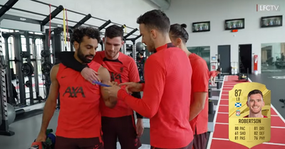 Mohamed Salah not happy as Andy Robertson has last laugh in Liverpool behind scenes FIFA 23 footage