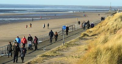 The golden sandy beach an hour from Manchester perfect for an autumnal walk