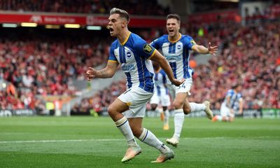 Leandro Trossard hits hat-trick as De Zerbi’s Brighton earn point at Liverpool