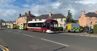 Bus crashes into car on Edinburgh road as emergency services race to scene