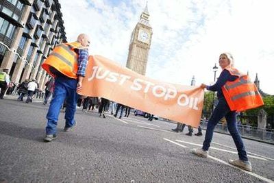 Climate protesters sit in road and block major bridges in London