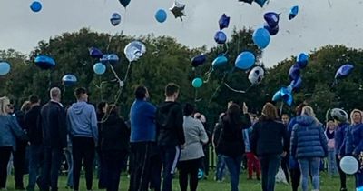 Family of tragic soldier who walked behind Queen's coffin release balloons in his memory
