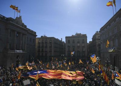 ‘Act or resign’: Catalans hold rally amid backdrop of tension between pro-independence parties