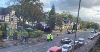 Glasgow road closed by police as emergency services deal with serious crash
