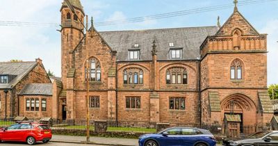 Glasgow church conversion on sale with stained glass windows and turret