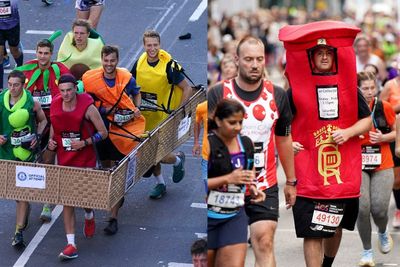 Gorillas, fruit and Buzz Lightyear: London Marathon’s fancy dress raises smiles