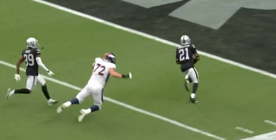 Broncos OL Garett Bolles hilariously tried to stop a TD return with the most hopeless diving effort