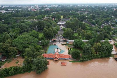 Floodwater rising in central Chiang Mai