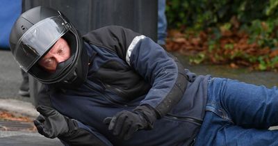 ITV Coronation Street first look sees Stephen Reid tumble off motorbike after being terrorised in new money-making job