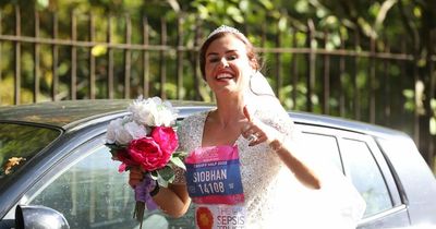 A woman ran the Cardiff Half Marathon in her wedding dress