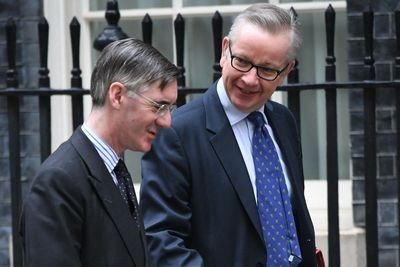 Michael Gove and Jacob Rees-Mogg trade polite blows across conference floor