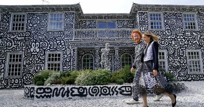 Artist unveils 12-bedroom mansion covered in doodles