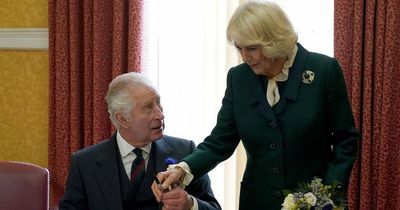 King Charles breaks silence on pen mishaps with joke as he and Camilla sign guest book