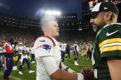 What did Aaron Rodgers say to Bailey Zappe after Patriots-Packers game?