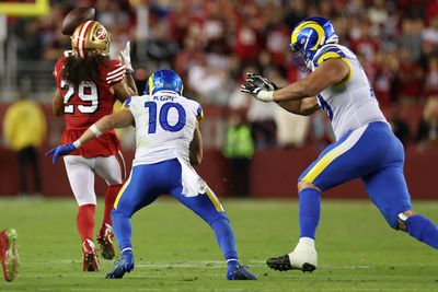 49ers Talanoa Hufanga with pick-six of Matthew Stafford