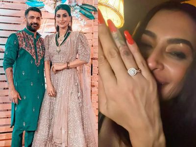 Bigg Boss couple Eijaz Khan, Pavitra Punia engaged? Actress flaunts her huge diamond ring
