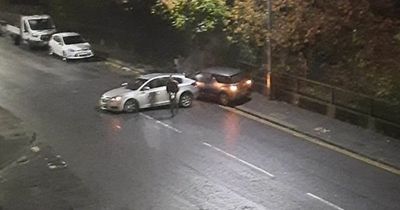 Police lock down Scots road after late-night two-car smash