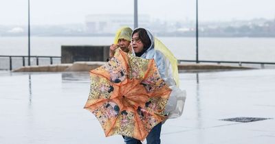 Wintry weather forecast with heavy rain and strong winds in Liverpool