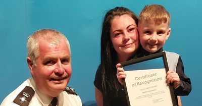 Scots toddler receives bravery award for saving mum's life with emergency call