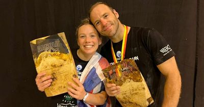 Vegetarian power couple both win gold in strength championships on the same day