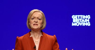 Liz Truss Tory conference speech interrupted by protesters strong-armed out of room