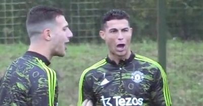 5 things spotted in Man Utd training as delighted Cristiano Ronaldo humbles teammate