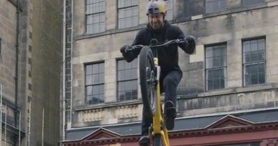 Danny MacAskill falls from Edinburgh phone box onto iPhone screen during stunt