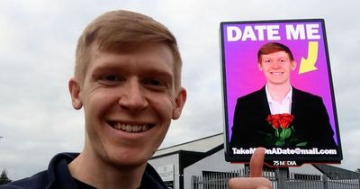Single man, 23, puts himself on giant motorway billboard asking for someone to date him