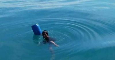 Missing fisherman turns up 12 hours later clinging to plastic barrel in middle of ocean