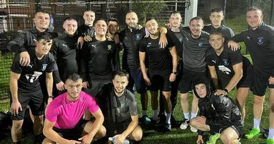 Northern Ireland footballer joins West Belfast team for midweek training session