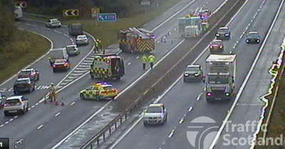 West Lothian emergency services respond to three car collision on M8