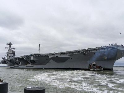 US Navy launches $13bn aircraft carrier Trump complained ‘just doesn’t look right’