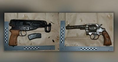 Two guns uncovered in grass near Cheetham Hill will be forensically examined to see if they have been linked to crime