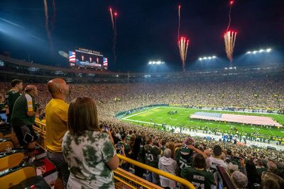 Here’s what it looks like to parachute into Lambeau Field on gameday