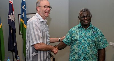 No press, no hugs: Albanese and Sogavare angle for reset after China tensions