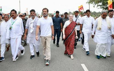 Congress President Sonia Gandhi joins Bharat Jodo Yatra in Mandya