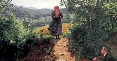 Spooky 150-year-old 'time traveller' painting showing woman using iPhone leaves people divided